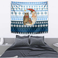 Owl Love Santa Moon Christmas Tapestry Xmas Holiday Patterns - Wonder Print Shop
