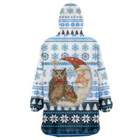 Owl Love Santa Moon Christmas Wearable Blanket Hoodie Xmas Holiday Patterns - Wonder Print Shop