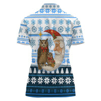 Owl Love Santa Moon Christmas Women Polo Shirt Xmas Holiday Patterns - Wonder Print Shop