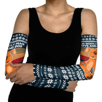 Peace Love And Dog Christmas Arm Sleeves Xmas Holiday Patterns - Wonder Print Shop