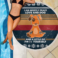 Peace Love And Dog Christmas Beach Blanket Xmas Holiday Patterns - Wonder Print Shop