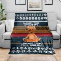 Peace Love And Dog Christmas Blanket Xmas Holiday Patterns - Wonder Print Shop