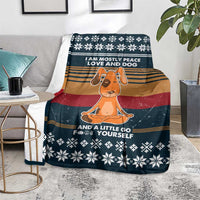 Peace Love And Dog Christmas Blanket Xmas Holiday Patterns - Wonder Print Shop
