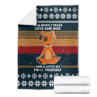 Peace Love And Dog Christmas Blanket Xmas Holiday Patterns - Wonder Print Shop