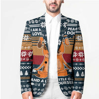 Peace Love And Dog Christmas Blazer Xmas Holiday Patterns - Wonder Print Shop