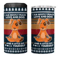 Peace Love And Dog Christmas 4 in 1 Can Cooler Tumbler Xmas Holiday Patterns - Wonder Print Shop