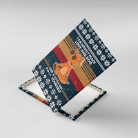 Peace Love And Dog Christmas Canvas Wall Art Xmas Holiday Patterns - Wonder Print Shop
