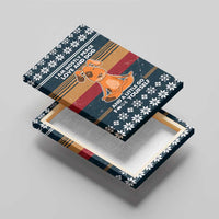 Peace Love And Dog Christmas Canvas Wall Art Xmas Holiday Patterns - Wonder Print Shop