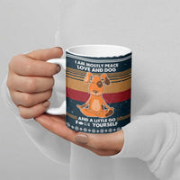 Peace Love And Dog Christmas Ceramic Mug Xmas Holiday Patterns - Wonder Print Shop
