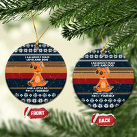 Peace Love And Dog Christmas Ceramic Ornament Xmas Holiday Patterns - Wonder Print Shop