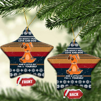 Peace Love And Dog Christmas Ceramic Ornament Xmas Holiday Patterns - Wonder Print Shop