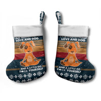 Peace Love And Dog Christmas Stocking Xmas Holiday Patterns - Wonder Print Shop