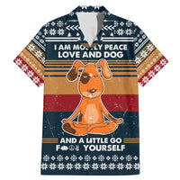 Peace Love And Dog Christmas Family Matching Mermaid Dress and Hawaiian Shirt Xmas Holiday Patterns - Wonder Print Shop