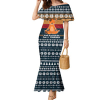 Peace Love And Dog Christmas Family Matching Mermaid Dress and Hawaiian Shirt Xmas Holiday Patterns - Wonder Print Shop