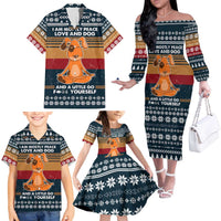 Peace Love And Dog Christmas Family Matching Off The Shoulder Long Sleeve Dress and Hawaiian Shirt Xmas Holiday Patterns - Wonder Print Shop