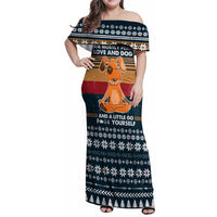 Peace Love And Dog Christmas Family Matching Off Shoulder Maxi Dress and Hawaiian Shirt Xmas Holiday Patterns - Wonder Print Shop