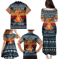 Peace Love And Dog Christmas Family Matching Puletasi and Hawaiian Shirt Xmas Holiday Patterns - Wonder Print Shop