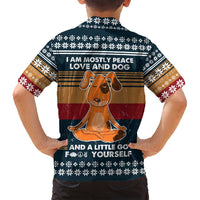 Peace Love And Dog Christmas Family Matching Tank Maxi Dress and Hawaiian Shirt Xmas Holiday Patterns - Wonder Print Shop