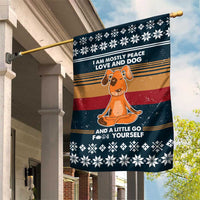Peace Love And Dog Christmas Garden Flag Xmas Holiday Patterns - Wonder Print Shop