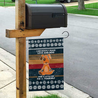 Peace Love And Dog Christmas Garden Flag Xmas Holiday Patterns - Wonder Print Shop