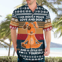 Peace Love And Dog Christmas Hawaiian Shirt Xmas Holiday Patterns - Wonder Print Shop