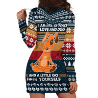 Peace Love And Dog Christmas Hoodie Dress Xmas Holiday Patterns - Wonder Print Shop
