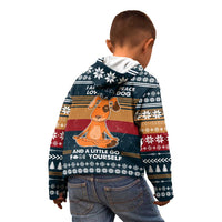 Peace Love And Dog Christmas Kid Hoodie Xmas Holiday Patterns - Wonder Print Shop