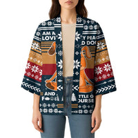 Peace Love And Dog Christmas Kimono Xmas Holiday Patterns - Wonder Print Shop