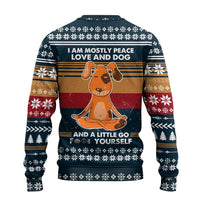 Peace Love And Dog Christmas Ugly Christmas Sweater Xmas Holiday Patterns - Wonder Print Shop