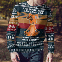 Peace Love And Dog Christmas Ugly Christmas Sweater Xmas Holiday Patterns - Wonder Print Shop