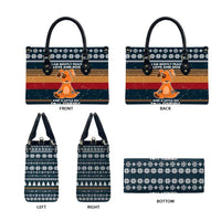 Peace Love And Dog Christmas Leather Bag Xmas Holiday Patterns - Wonder Print Shop