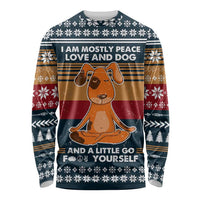 Peace Love And Dog Christmas Long Sleeve Shirt Xmas Holiday Patterns - Wonder Print Shop