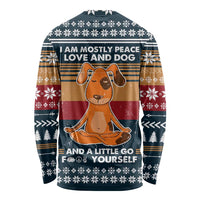 Peace Love And Dog Christmas Long Sleeve Shirt Xmas Holiday Patterns - Wonder Print Shop