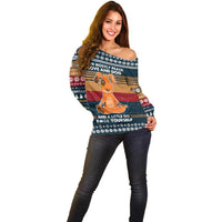 Peace Love And Dog Christmas Off Shoulder Sweater Xmas Holiday Patterns - Wonder Print Shop