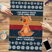 Peace Love And Dog Christmas Puzzle Xmas Holiday Patterns - Wonder Print Shop