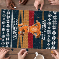 Peace Love And Dog Christmas Puzzle Xmas Holiday Patterns - Wonder Print Shop