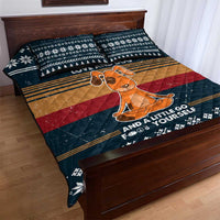 Peace Love And Dog Christmas Quilt Bed Set Xmas Holiday Patterns - Wonder Print Shop