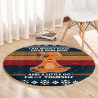 Peace Love And Dog Christmas Round Carpet Xmas Holiday Patterns - Wonder Print Shop