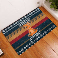 Peace Love And Dog Christmas Rubber Doormat Xmas Holiday Patterns - Wonder Print Shop