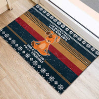 Peace Love And Dog Christmas Rubber Doormat Xmas Holiday Patterns - Wonder Print Shop