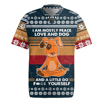Peace Love And Dog Christmas Rugby Jersey Xmas Holiday Patterns - Wonder Print Shop