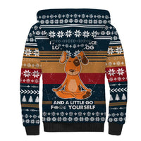 Peace Love And Dog Christmas Sherpa Hoodie Xmas Holiday Patterns - Wonder Print Shop
