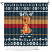 Peace Love And Dog Christmas Shower Curtain Xmas Holiday Patterns - Wonder Print Shop