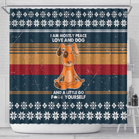 Peace Love And Dog Christmas Shower Curtain Xmas Holiday Patterns - Wonder Print Shop