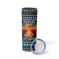 Peace Love And Dog Christmas Skinny Tumbler Xmas Holiday Patterns - Wonder Print Shop