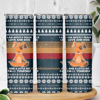 Peace Love And Dog Christmas Skinny Tumbler Xmas Holiday Patterns - Wonder Print Shop