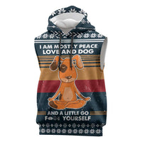 Peace Love And Dog Christmas Sleeveless Hoodie Xmas Holiday Patterns - Wonder Print Shop