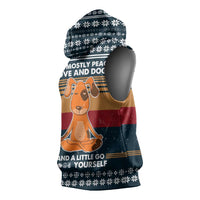 Peace Love And Dog Christmas Sleeveless Hoodie Xmas Holiday Patterns - Wonder Print Shop