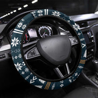 Peace Love And Dog Christmas Steering Wheel Cover Xmas Holiday Patterns - Wonder Print Shop