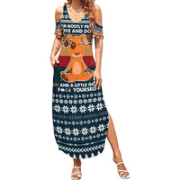 Peace Love And Dog Christmas Summer Maxi Dress Xmas Holiday Patterns - Wonder Print Shop